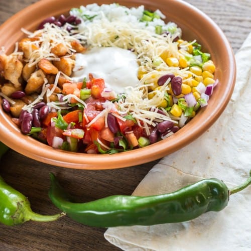 Grilled Chicken Burrito Bowl.