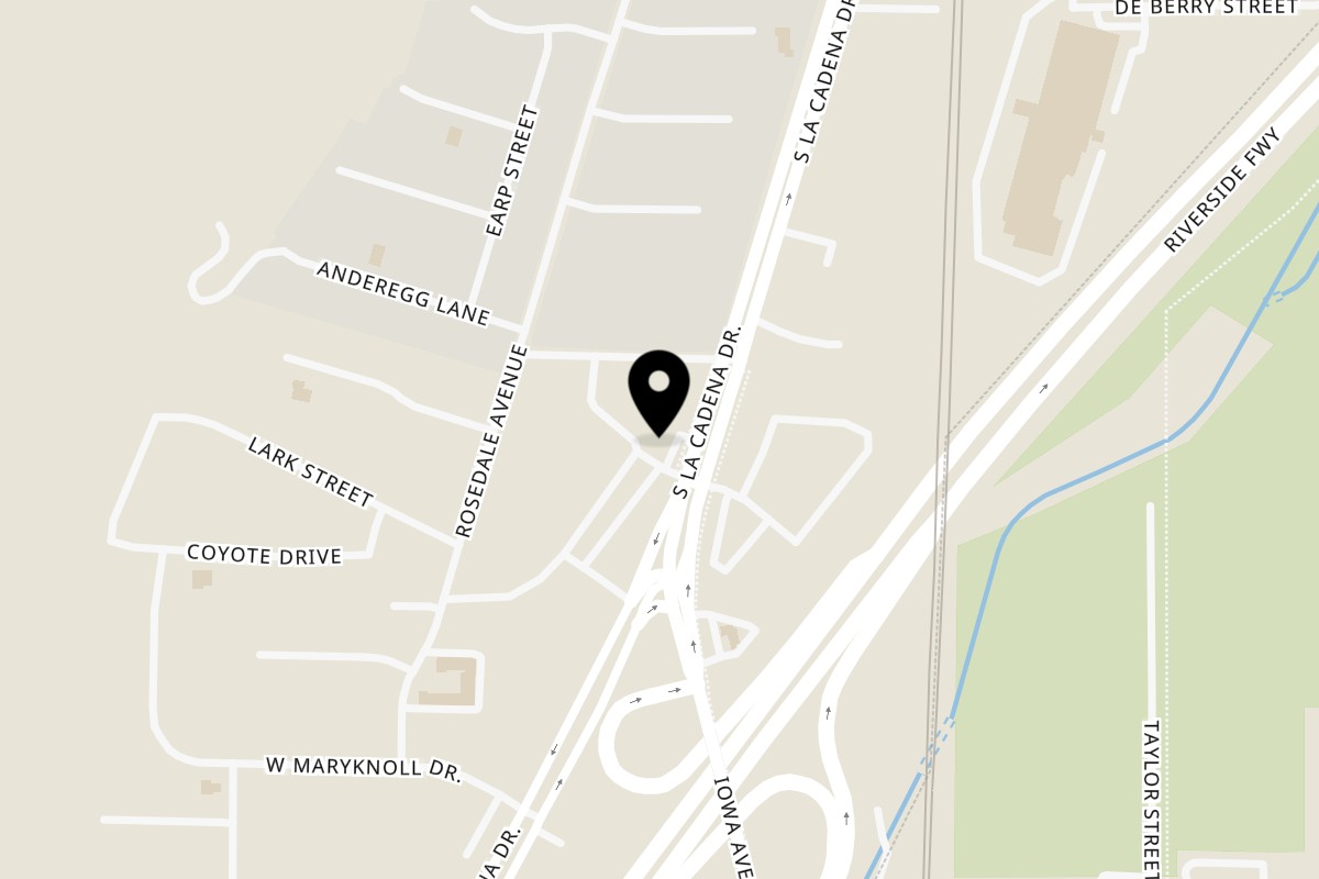 Map showing the location of Neighborhood Market on 2531 S La Cadena Dr in Colton